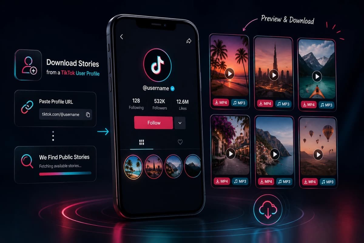 TikTok story downloader preview